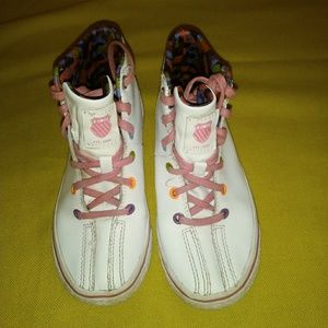 💥4/$20 GIRLS K SWISS LEATHER HIGH TOPS, 12.5